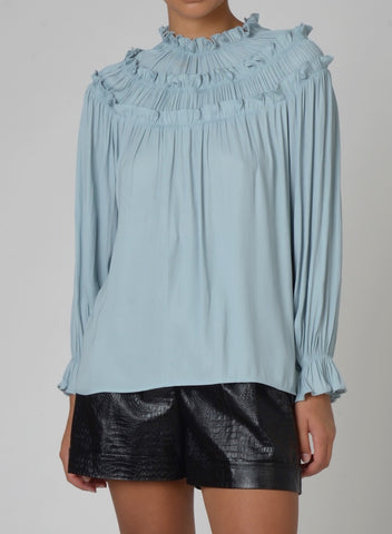 90109 MINT GREEN DOT BLOUSE