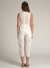 90605 DETAILED VNECK FRONT TIE LACE JUMPSUIT